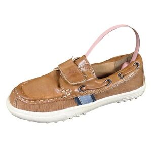 Cole Haan Lil Cail Toddler Boy Boat Shoe Size 11C Casual Loafer Tan Leather